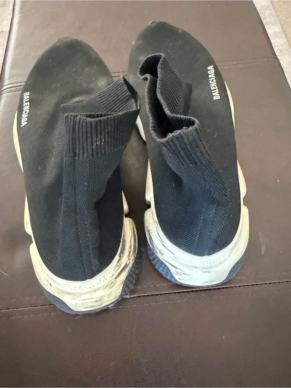 Balenciaga Black Sock Runner Sneakers with White Sole - Picture 3 of 5
